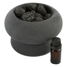 Kit pierres et huile parfumée "Malakite" 10ml- Noir- Atmosphera