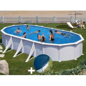 Kit piscine acier blanc Gré Atlantis ovale 8,15 x 4,90 x 1,32 m + Bâche hiver