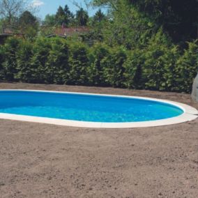 Kit Piscine Acier Enterrable - Ovale - 7X3.5X1.5 - Filtration 8M3/H - Echelle