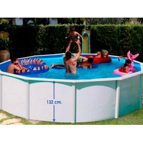 Kit piscine acier Toi MAGNUM COMPACTA CIRCULAR ronde 460 x 132cm filtration sable + échelle