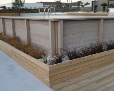 Kit piscine béton NATURALIS rectangulaire 6.09 x 3.24 x 1.30 m aspect bois