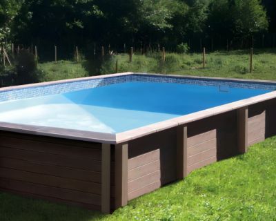 Kit piscine béton NATURALIS rectangulaire 6.09 x 3.24 x 1.30 m aspect bois
