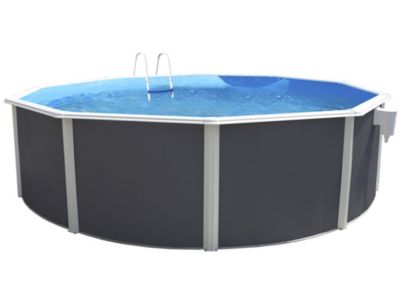 Kit piscine hors-sol acier Toi ANTHRACITE CANARIAS ronde O460x120cm filtre à sable