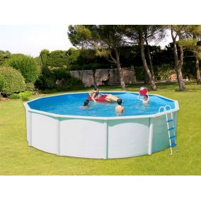 Kit piscine hors-sol acier Toi CANARIAS CIRCULAR ronde 4.60 x 1.20m laqué blanc