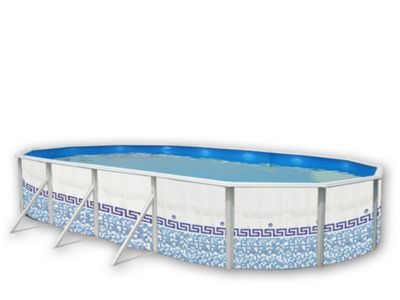 Kit piscine hors-sol acier Toi MOSAICO ovale décoration mosaique 7.30 x 3.66 x 1.20m