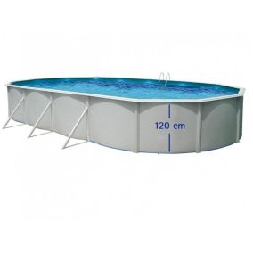 Kit piscine hors-sol acier Toi PRESTIGIO 120 Ovale 730x366x120 filtre à sable 8,5m3/h