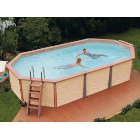 Kit piscine hors-sol AZTECK octogonale 4.00 x 5.60m