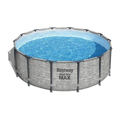 Kit Piscine hors sol tubulaire BESTWAY Steel Pro MaxTM - 427 x 122 cm - Ronde Livree avec pompe de filtration, echelle + bache