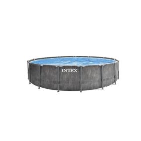 Kit Piscine hors sol tubulaire INTEX - Baltik - 457 x 122 cm - Ronde (Livrée avec une bâche, échelle de sécurité, tapis de