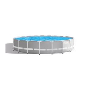 Kit Piscine hors sol tubulaire INTEX Prism frame - 610 x 132 cm - Ronde (Avec épurateur a cartouche, échelle, bâche et tapis