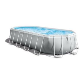 Kit piscine Intex prism frame - Ovale tubulaire - l6,10 x l3,05 x h1,22m