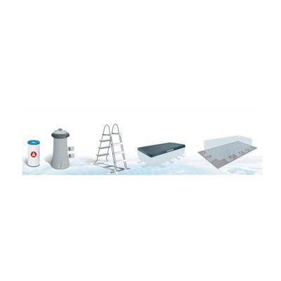 Kit piscine INTEX Prism Frame - Rectangulaire - 488 x 244 x 107 cm - Bleu