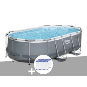 Kit piscine tubulaire Bestway Power Steel ovale 4,27 x 2,50 x 1,00 m + 6 cartouches de filtration