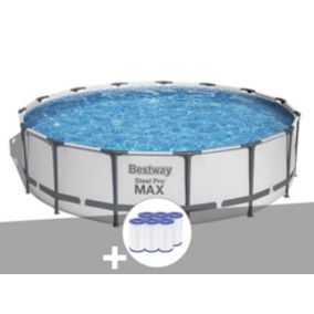 Kit piscine tubulaire Bestway Steel Pro Max ronde 4,57 x 1,07 m + 6 cartouches de filtration