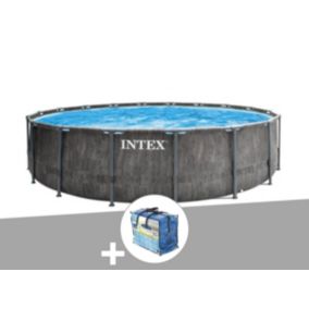 Kit piscine tubulaire Intex Baltik ronde 4,57 x 1,22 m + Bâche à bulles