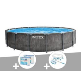 Kit piscine tubulaire Intex Baltik ronde 5,49 x 1,22 m + 6 cartouches de filtration + Kit d'entretien