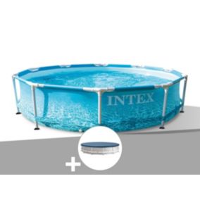 Kit piscine tubulaire Intex Metal Frame Ocean ronde 3,05 x 0,76 m + Bâche de protection