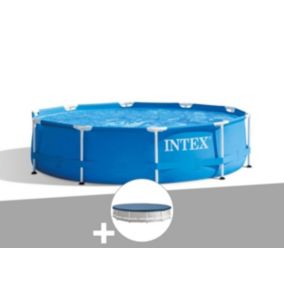 Kit piscine tubulaire Intex Metal Frame ronde 3,05 x 0,76 m + Bâche de protection