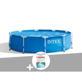 Kit piscine tubulaire Intex Metal Frame ronde 3,05 x 0,76 m + Kit de traitement au chlore