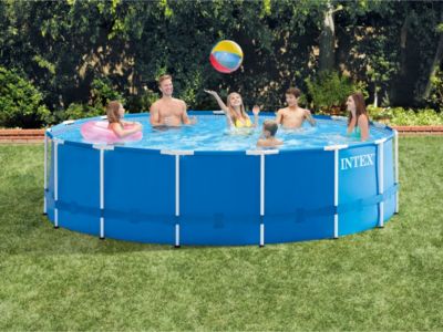 Kit piscine tubulaire Intex Metal Frame ronde 4,57 x 1,22 m + Kit d'entretien