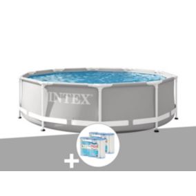 Kit piscine tubulaire Intex Prism Frame ronde 3,05 x 0,76 m + 6 cartouches de filtration