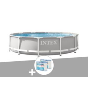 Kit piscine tubulaire Intex Prism Frame ronde 3,66 x 0,76 m + 6 cartouches de filtration