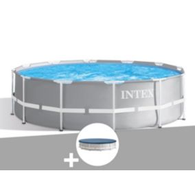 Kit piscine tubulaire Intex Prism Frame ronde 3,66 x 0,99 m + Bâche de protection