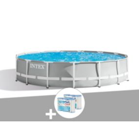 Kit piscine tubulaire Intex Prism Frame ronde 4,57 x 1,07 m + 6 cartouches de filtration