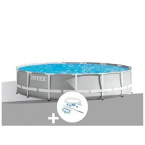 Kit piscine tubulaire Intex Prism Frame ronde 4,57 x 1,22 m + Kit d'entretien