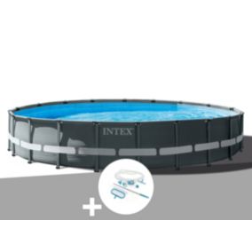 Kit piscine tubulaire Intex Ultra XTR Frame ronde 6,10 x 1,22 m + Kit d'entretien