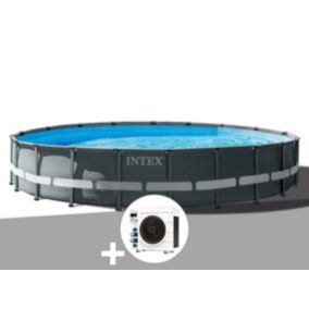 Kit piscine tubulaire Intex Ultra XTR Frame ronde 6,10 x 1,22 m + Pompe à chaleur