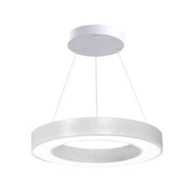 Kit Plafonnier LED Blanc Rond 36W 50cm avec Kit de Suspension - Blanc Chaud 2300K - 3500K - SILAMP