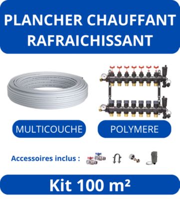 Kit Plancher Chauffant 100 m²-Tube Multicouche - Collecteur Polymere