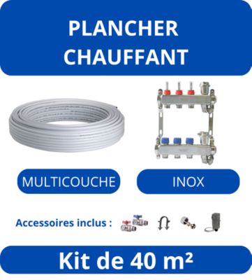 Kit Plancher Chauffant 40 m²-Tube Multicouche - Collecteur Inox