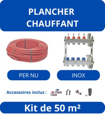 Kit Plancher Chauffant 50 m²-Tube PER - Collecteur Inox