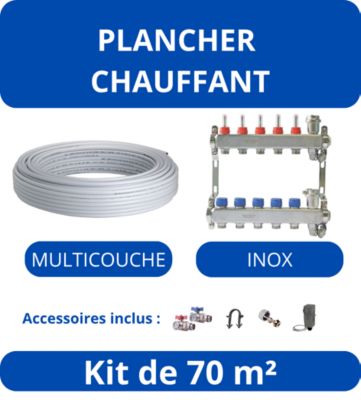 Kit Plancher Chauffant 70 m²-Tube Multicouche - Collecteur Inox
