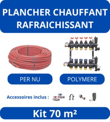 Kit Plancher Chauffant 70 m²-Tube PER - Collecteur Polymere
