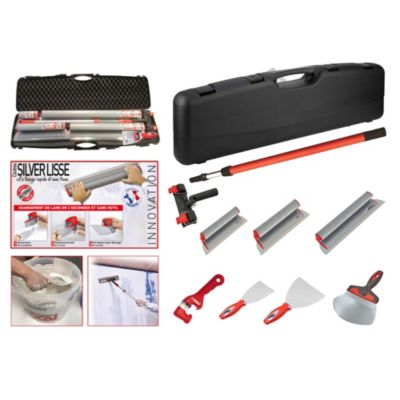 Kit plaquiste malette de 10 outils, Silver Lisse Ocai