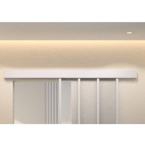 Kit porte coulissante en applique Atelier blanc cadre en aluminium et verre dépoli Blanc H 204 x 83 x 3,6 cm H 204 x 83 x 3,6 cm