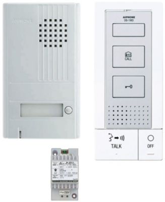 Kit portier audio 2 fils intégral mains libres Blanc - AIPHONE - 118712