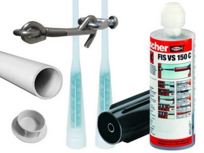 Kit pose Securipool STANDARD 16mm avec tube PVC 100cm + époxy + cache + loquet