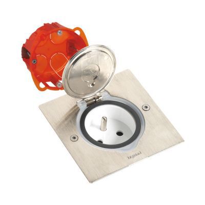 Kit prise de sol 2 P+T Legrand inox 230V