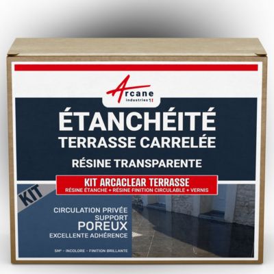 KIT Résine Etanchéité Terrasse Carrelée Finition Mate - 10 m², circulation publique support non poreux - ARCANE INDUSTRIES