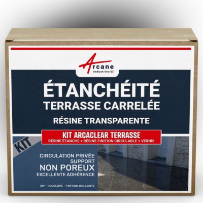 KIT Résine Etanchéité Terrasse Carrelée Finition Mate - 10 m², circulation publique support non poreux - ARCANE INDUSTRIES