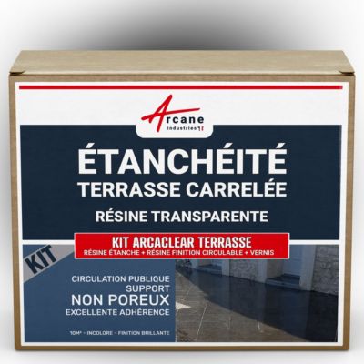 KIT Résine Etanchéité Terrasse Carrelée Finition Mate - 10 m², circulation publique support non poreux - ARCANE INDUSTRIES