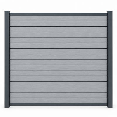 Kit réversible complet de départ/fin clôture composite coextrudé 1,50 L x 1,80 H Gris anthracite/Gris clair