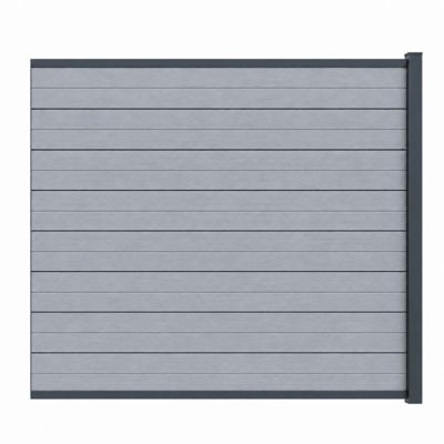 Kit réversible complet extension clôture en composite coextrudé 1,50 L x 1,80 H Gris anthracite/ Gris clair, H.180 cm, L.150 cm