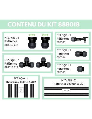 Kit Raccordement 2 Cuves eau 1000 L - S60X6 / S60X6