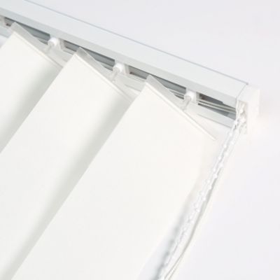 Kit rail et lamelles verticales orientables 127mm pour store californien ouverture latèral blanc l.180 x H.260cm Madeco