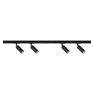 Kit rail LED complet - 4 spots dimmables - 1,5m - Noir - orientables - extensible - éclairage ciblé - Briloner